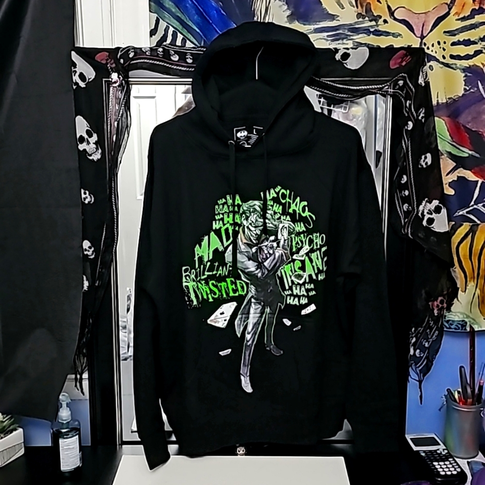 Batman Hoodie The Joker Logo Size L Like New Condition